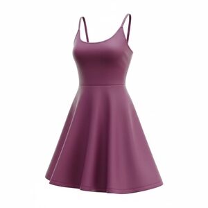SHEIN Plum Spaghetti Strap Fit & Flare Mini Dress